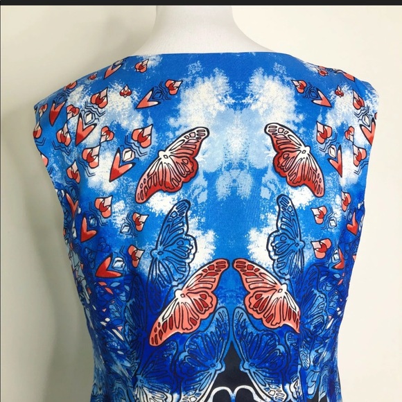 Laundry Shelli Segal 100% Silk Dress Butterflies Sz. 10 - Picture 7 of 10